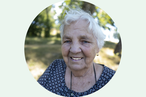 Portrait einr ca. 80-Jährigen Frau