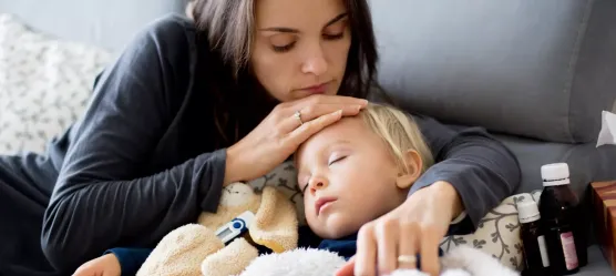 Foto: Mutter mit krankem Kind