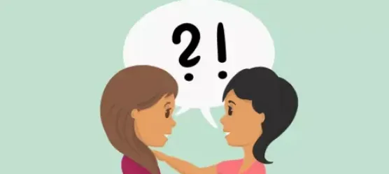 Grafik: Zwei Menschen helfen sich